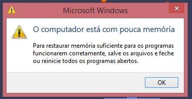 Falta de Memória RAM: Quais os problemas e como resolver Mensagens de Erro Falta de Memoria RAM