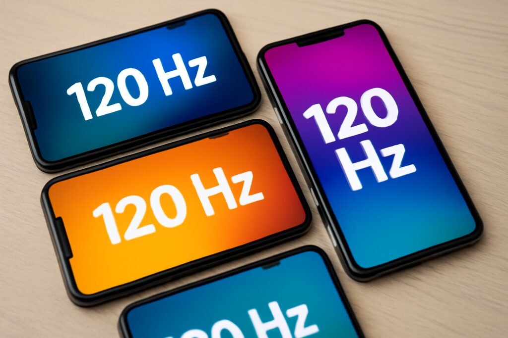 Grupo de Celulares com 120Hz