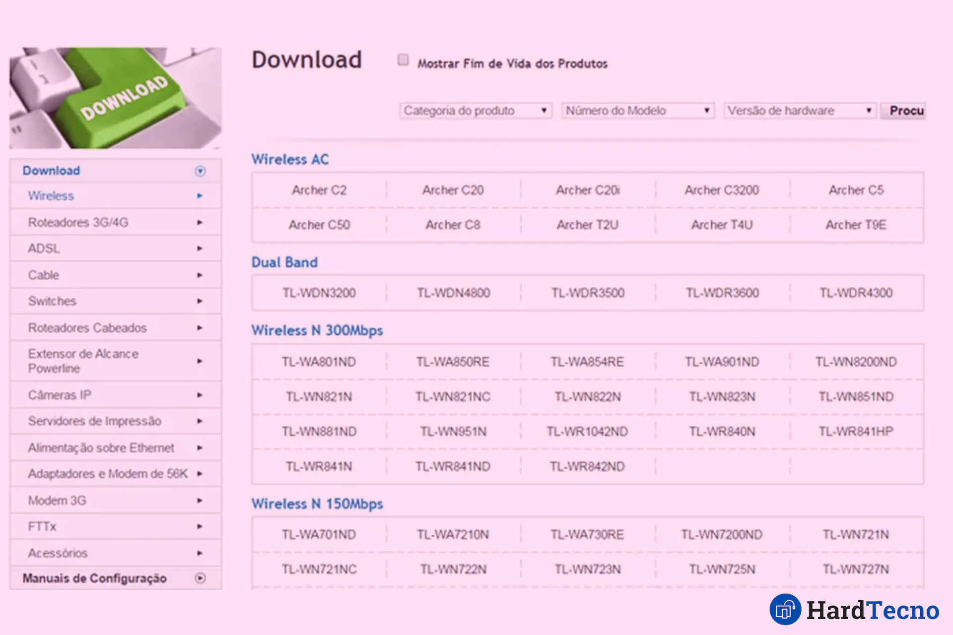 O site da TP-Link possui uma seção de downloads onde é possível encontrar os firmwares disponíveis para seus produtos